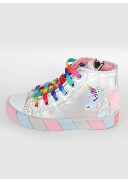 Unicorn Hologram Yandan Dikişli  Kız Sneakers