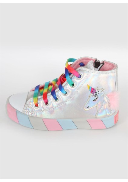 Unicorn Hologram Yandan Dikişli  Kız Sneakers