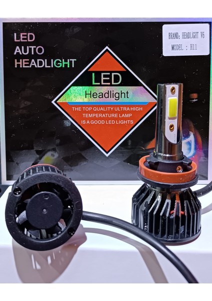 V6 H11 LED Xenon Şimşek Etkili Beyaz Renkli Soğutma Fanlı Oto Ampul- Garantili modelleri