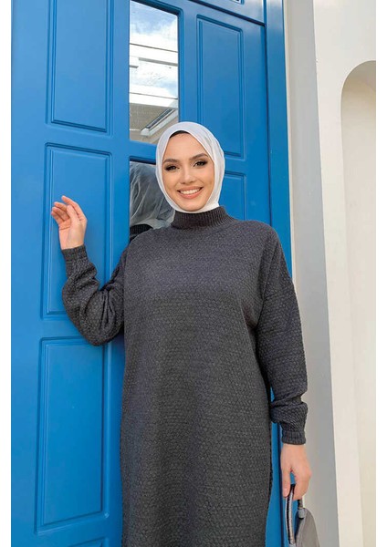 Bym Fashion 22215 Triko Tunik Füme