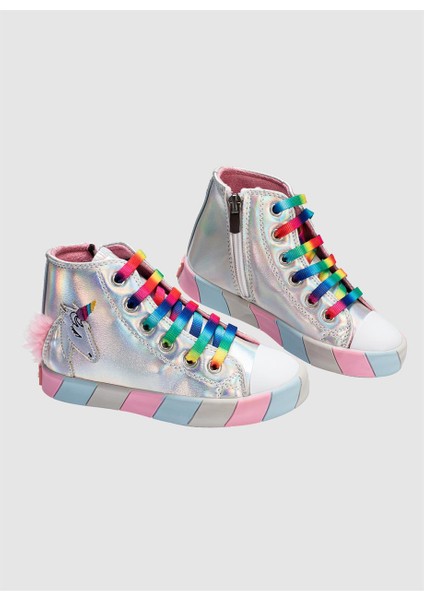 Unicorn Hologram Yandan Dikişli Kız Sneakers