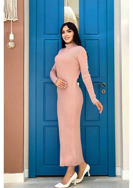 4100 Balıkçı Fitilli Elbise Pudra fiyatları