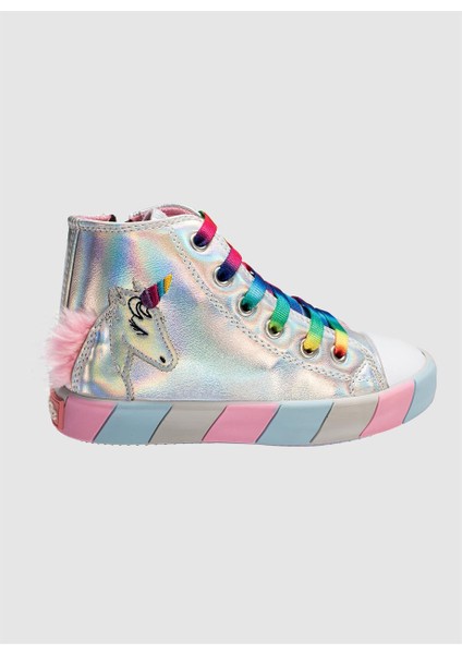 Unicorn Hologram Yandan Dikişli  Kız Sneakers