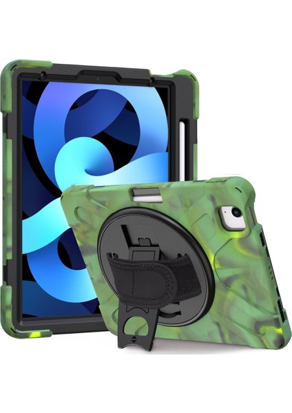 Apple iPad Pro 11 2020 (2.nesil) Kılıf Yatay Standlı ve Askılı Military Amazing Defender Zırh Özellikli Kılıf (Model A2228,A2068,A2230,A2231)
