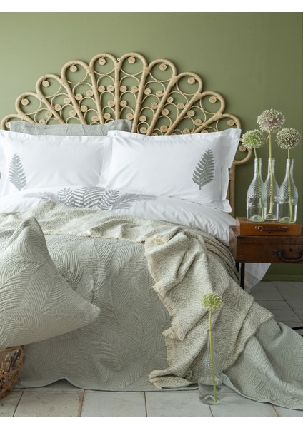 Foglia Timeless Prime Çift Kişilik Nevresim Takımlı Yatak Örtüsü Battaniye 3lü Set