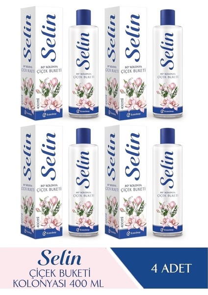 Parfümlü Kolonya Çiçek Buketi 400 ml - 4'lü Set