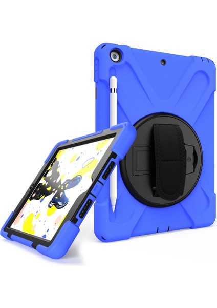 Apple ipad 9.7 2017 (5.nesil) Kılıf Yatay Standlı ve Askılı Military Amazing Defender Zırh Özellikli Kılıf (Model A1822,A1823)