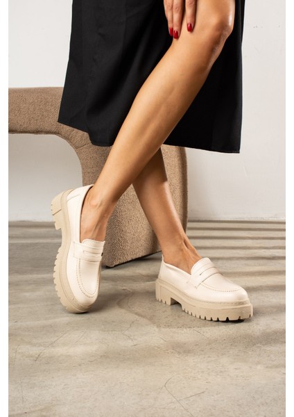 Günlük Kadın Loafer Klasik Kalın Tabanlı Zincirli Oval Burunlu Makosen Ayakkabı 400-420-430 modelleri