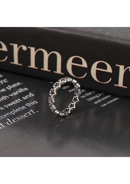 Moda Çift Yüzük Gümüş Içi Boş Çiçek (Yurt Dışından)