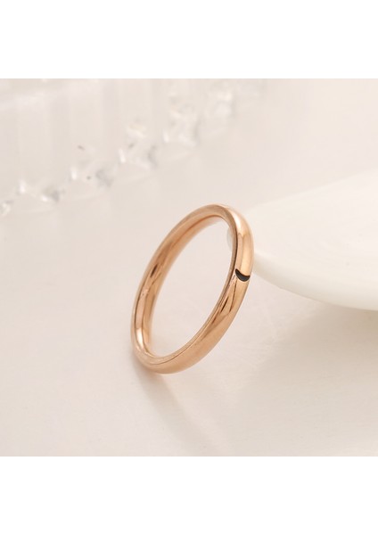 Moda Çift Yüzük 3mm Rose Gold Moon (Yurt Dışından)