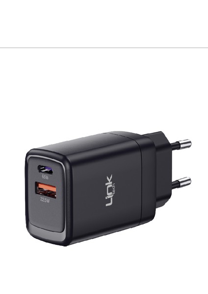 G865 Premium 65W Super Sı Gan Usb+Type-C Şarj Aleti Type-C Kablo Set