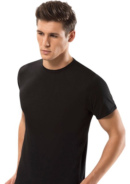 Modal Bisiklet Yaka Erkek T-Shirt Yıldız Çamaşır335