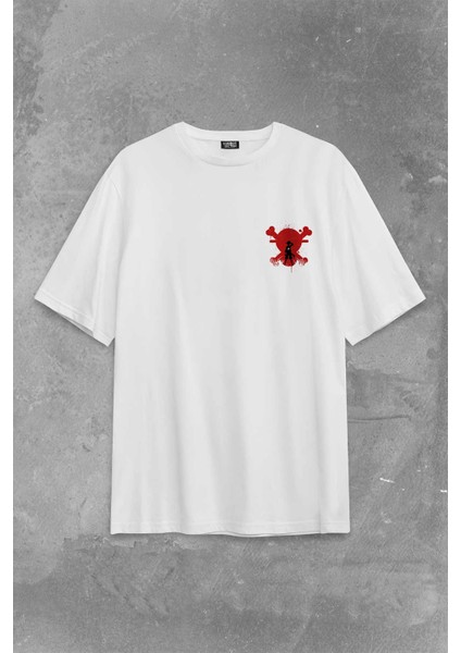 One Piece Anime Dizi Japanese Urban Wear Street Culture Sırt Ön Baskılı Oversize Tişört T-Shirt fiyatları