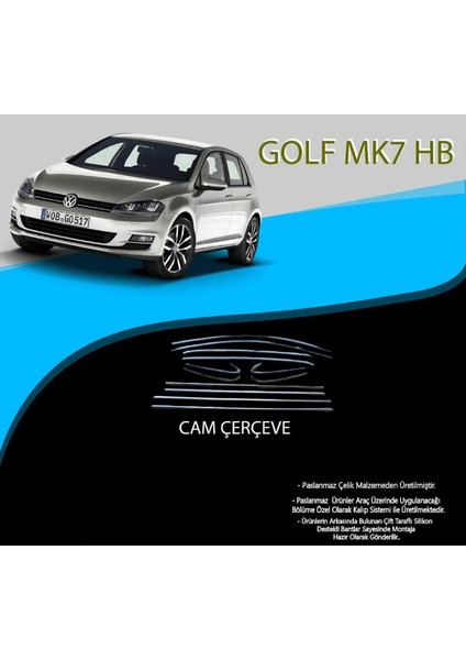Vw Golf Mk7 Hb Krom Cam Çerçevesi 12 Parça