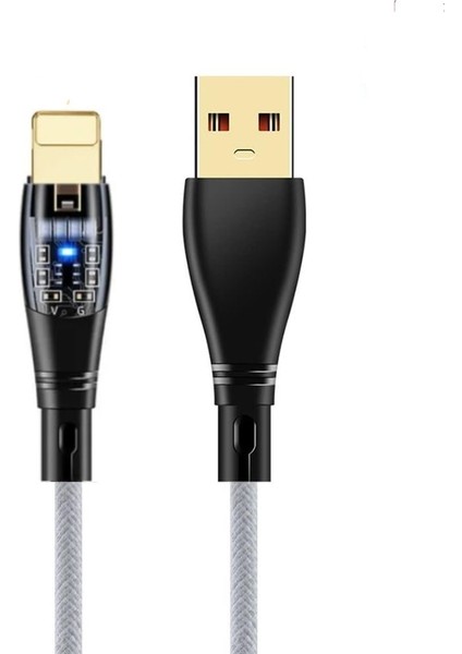 6A 120W Usba To Lightning 1metre Hızlı Data ve Şarj Kablosu Beyaz Ömür Boyu Garanti YK233B