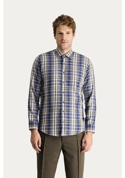 Uzun Kol Regular Fit Ekose Oduncu Pamuklu Gömlek fırsatları