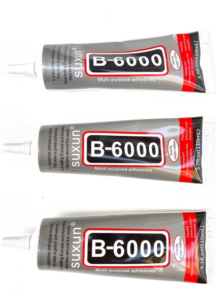 B-6000 Şeffaf Taş ve Boncuk Yapıştırıcısı 110 ml 6 Adet