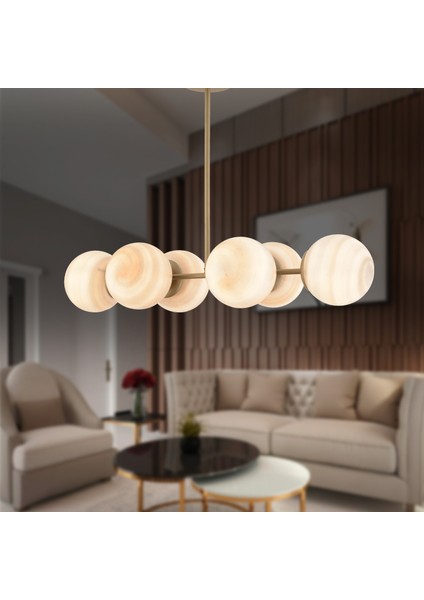 Erda 6lı Eskitme Avize Modern Mutfak Yemek Masası Üstü Yatak Odası Salon Avize