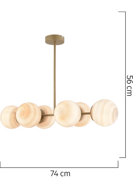 Erda 6lı Eskitme Avize Modern Mutfak Yemek Masası Üstü Yatak Odası Salon Avize