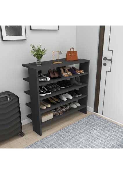 Sargel Raflı Modern Tasarım Ayakkabılık, Antrasit - Sargel modelleri