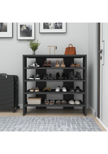 Sargel Raflı Modern Tasarım Ayakkabılık, Antrasit - Sargel