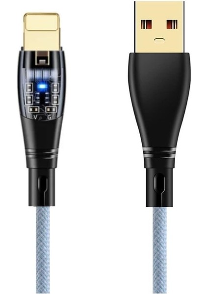 6A 120W Usba To Lightning 1metre Hızlı Data ve Şarj Kablosu Mavi Ömür Boyu Garanti YK233M