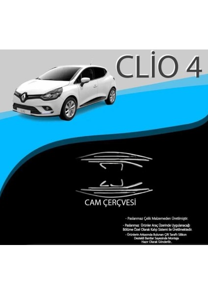 Renault Clio 4 Krom Cam Çerçevesi
