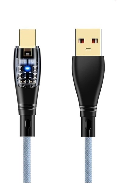 6A 120W Usba To Type-C 1metre Hızlı Data ve Şarj Kablosu Mavi Ömür Boyu Garanti YK234M