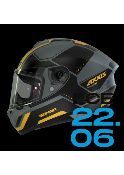 Draken S Sonar C3 Sarı Motosiklet Kask