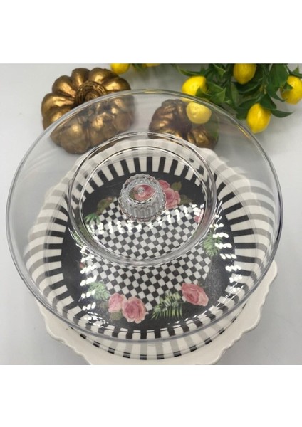Melamin Kapaklı Mini Desenli Kek Fanus (19 Cm) fiyatları