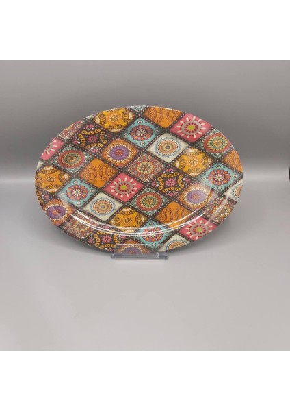 Melamin Basık Kayık Tabak Desenli 34.5 x 24.5 x 1.8 cm 164 gr fiyatları