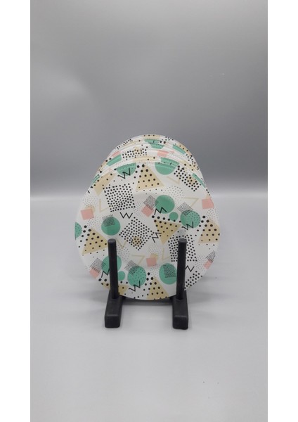 x 6 Adet Cam Desenli Pasta Tabağı 19.5cm