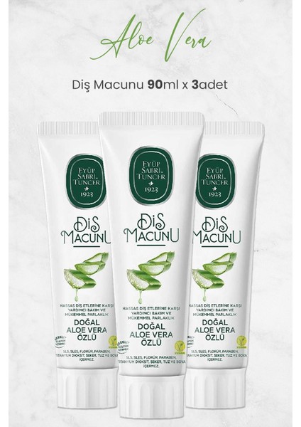 Diş Macunu Aloe Vera Özlü 90 ml x 3 Adet