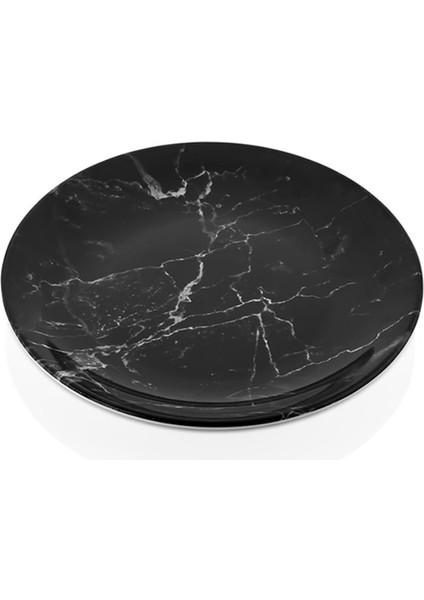 Melamin Diplomat Servis 23CM Siyah Mermer (ÇAP:23CM Yuk:2.6cm 280GR)