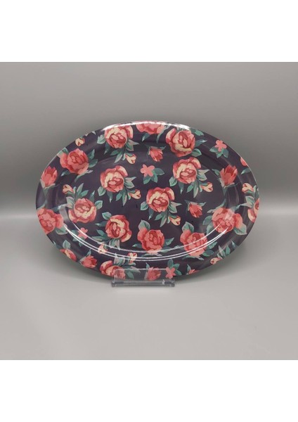 Melamin Basık Kayık Tabak Desenli 34 cm 34.5 x 24.5 x 1.8 cm 164 gr fiyatları