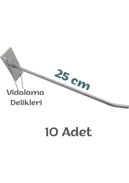 (10 Adet) Vidalanabilir Tel Askılık, Ürün Asmak Için Metal Askı, Profil Tel Askı Çubuğu