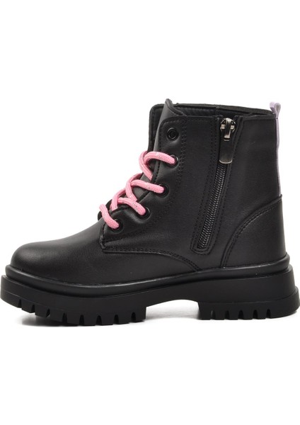 1525-P Siyah-Pembe İçi Polarlı Kız Çocuk Bot modelleri