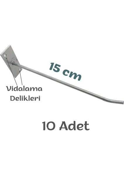 (10 Adet) Vidalanabilir Tel Askılık, Ürün Asmak Için Metal Askı, Profil Tel Askı Çubuğu