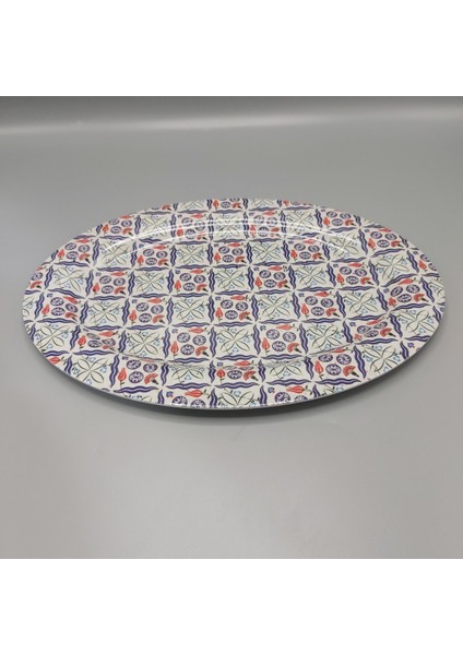 Melamin Basık Kayık Tabak Desenli 34CM (34.5X24.5X1.8CM 164GR)