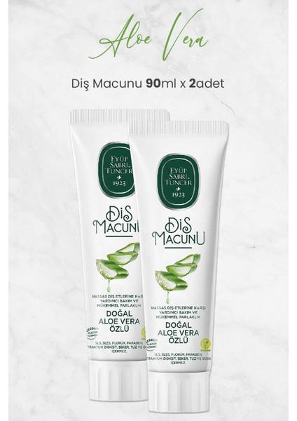 Diş Macunu Aloe Vera Özlü 90 ml x 2 Adet