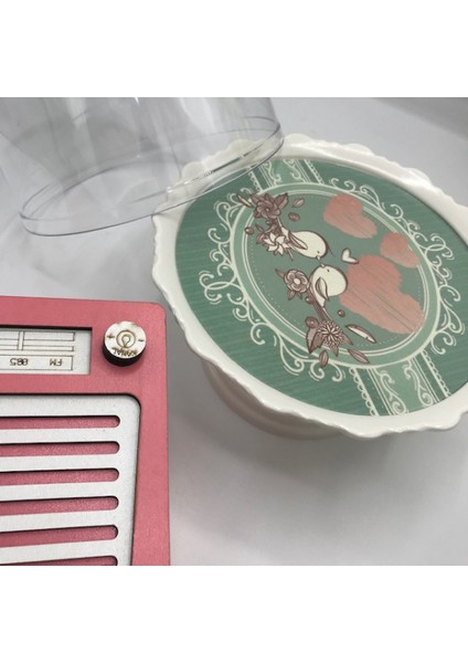 Melamin Kapaklı Mini Desenli Kek Fanus (19 Cm) fiyatları