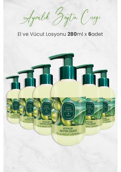 Ayvalık Zeytin Çiçeği El ve Vücut Losyonu 280 ml x 6 Adet