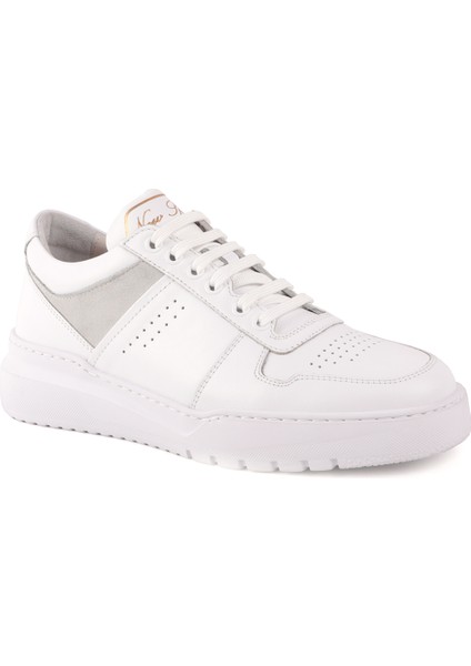 L4705 Deri Erkek Casual Ayakkabı Beyaz