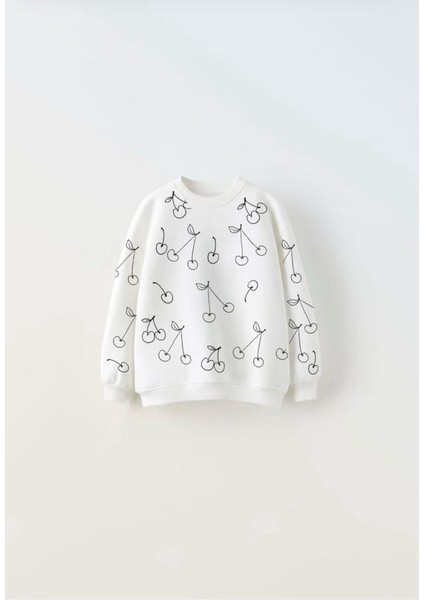Kiraz Desenli Sweat Tayt Kız Çocuk Ikili Takım modelleri