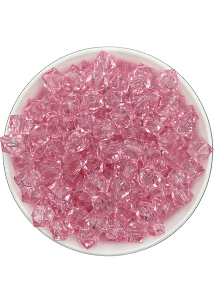 100GR 10MM Pembe Renk Küp, Kübik Model Akrilik Boncuk ,çanta Boncuğu (100GR,~180 Adet) modelleri