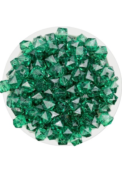 100GR 10MM Zümrüt Yeşili, Yeşil Renk Küp,kübik Model Akrilik Boncuk,çanta Boncuğu (100GR,~180 Adet) fiyatları