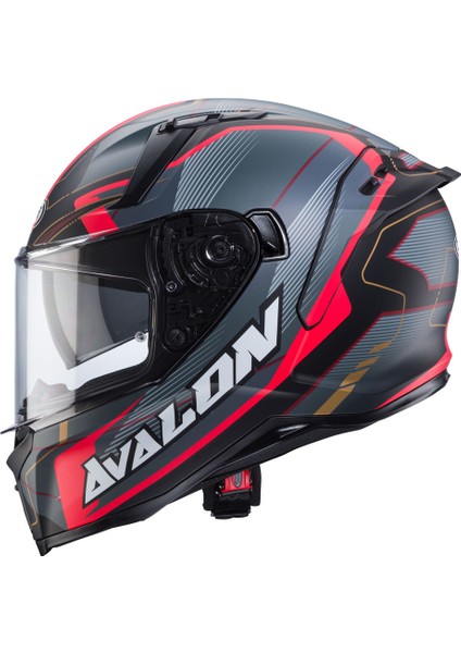 Avalon x Optıc Kırmızı Gri Motosiklet Kask