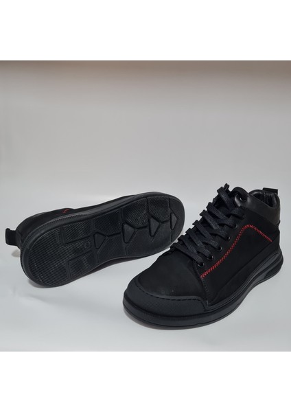 Bağlı Fermuarlu Yarı Boğazlı Deri Dikişli Model Erkek Bot K0553-7268