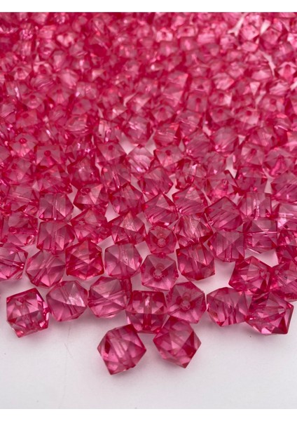 100GR 12MM Fuşya / Koyu Pembe Renk, Kübik Model Akrilik Boncuk,takı,çanta Boncuğu (100GR,~110 Adet) fiyatları