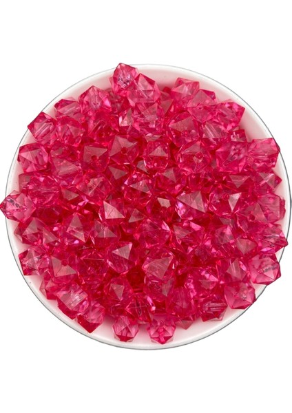 100GR 12MM Fuşya / Koyu Pembe Renk, Kübik Model Akrilik Boncuk,takı,çanta Boncuğu (100GR,~110 Adet) modelleri